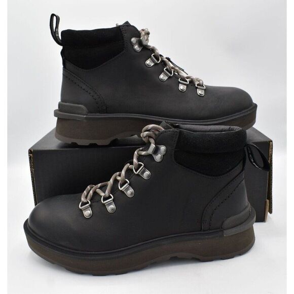 Sorel Womens Size 8.5 Hi Line Hiker Jet Black Waterproof Leather Lace Up Boots - Picture 10 of 12